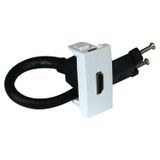 HDMI SOCKET W/CONNECTOR - 1 MOD WHITE