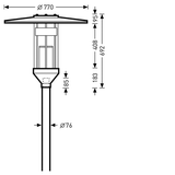 Post-top luminaires 981 CLO (normal) Reflector Black ET 19W 1200lm asymmetric wide (AB) IP23 IK04 3 SDCM