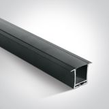 BLACK RECESSED PROFILE 2m + BLACK PC diffuser