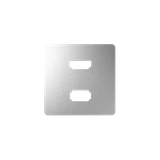 Cover for USB + HDMI (v1.4) socket, female, aluminum