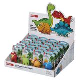 LED Flashlight/Keychain, dinosaurs with sound, 3× LR54 24 pcs, display box