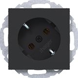 SCHUKO wall socket 45°, plug-in, A.x/C.x, matte night black