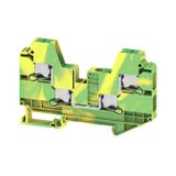PE terminal, SNAP IN, Green/yellow, 6 mm², 1000 V, Number of connectio