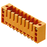 PCB plug-in connector, male header, Flange, THT solder connection, 3.50 mm, Number of poles: 2, 180°, Solder pin length (l): 4.5 mm, tinned, black, Box