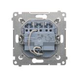 Two-way switch with LED illumination, (module), 16AX, Screw, white