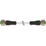 M12 female 0° / M12 female 0° A-cod. PUR 5x0.34 gy +drag ch. 0.6m