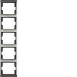 Frame 5gang vertical Arsys stainless steel