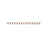 BUSBAR, low voltage, 100 A, AC 600 V, DC 1000 V, 15 x 16 x 272 mm, 15P, UL