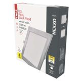 LED recessed luminaire NEXXO, square, silver, 18W, with change CCT