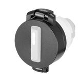Protective cover for selector switch with lock, flush-mount, black