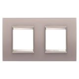 LUX INTERNATIONAL PLATE - IN GLASS - 2+2 MODULES HORIZONTAL - PERLY GRAY - INNER FRAME MATT LIGHT BRONZE - CHORUSMART