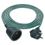 Extension cable 2 m / 1 socket / green / PVC / 1 mm2