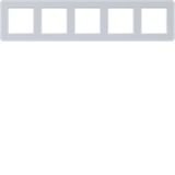 Cover frame 5-way, C.8, light white matte glass