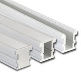 Step-on aluminum profile BV, 26x26 mm, matte diffuser, complete, 1 m