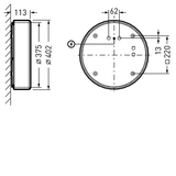 Wall and ceiling luminaire Mondia Diffuser White around ET 16W 2000lm Lambertian (L) IP40 IK03 3 SDCM 7968940