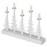 LED candlestick – Christmas trees with candles, 24 cm, 2x AA, indoor, warm white, timer