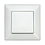 Two-way switch, complete, screw clamps, white