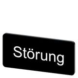 Labeling plate 12.5 x 27 mm, label black, labeling: Störung