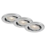 LED downlight set, alu, 3xLED/GU10/5,5W