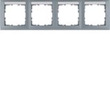 Frame 4gang horizontal S.1 alu matt