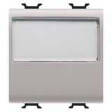 PUSH-BUTTON WITH ILLUMINATED NAME PLATE 250V ac - NO 10A - 2 MODULES - NATURAL SATIN BEIGE - CHORUSMART