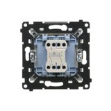 Double socket outlet with earthing for IP44 version with frame seal, with shutters, (module), Simon 24, IP20/IP44, 16A, white, Flap color: Transparent