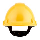 3M™ Hard Hat, Uvicator, Ratchet, Ventilated, Plastic Sweatband, Yellow