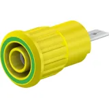 4 mm socket, flat plug connection, mounting Ø 12.2 mm, CAT III, CAT IV, yellow/green, 23.3160-20