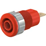 4 mm socket, flat plug connection, mounting Ø 12.2 mm, CAT III, red, 23.3000-22
