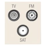 TV-FM-SAT single-con.socket outlet 3 out