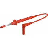 Measuring lead with (test probe, straight) to (4 mm plug, spring-loaded, angled), 1.5 m, black, silicone, 1.0 mm², CAT II, 66.9007-15021