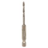 Brad point drill bit, 1/4" hex shank 3 x 33 x 74 mm