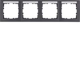 Frame 4gang horizontal S.1 anthracite, matt