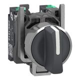 Metal SS 3-pos spr ret 2 NO Push-in