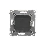 Computer socket RJ45 category 5e + telephone socket RJ11, (module), Silver matt, metalic