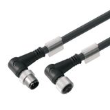 Sensor/actuator line, Connecting line, M12 / M12, Number of poles : 8, 2 m, Shielded: Yes, LED: No, Sheath material: PUR, Halogen: No