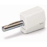 Banana plug for socket 4 mm Ø white