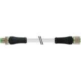 M12 male 0° A-cod./M12 Power L-cod. fem. 0° PUR 2x0.5 gy +drag ch. 10m