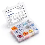 Wire connector kit IDEALNA COMBO 4 (plastic box 240 pcs: (30)SCL2, (40)SCL3, (20)SCL5, (30)SCP2, (30)SCP3, (20)SCP4, (15)SCP5, (15)SCP6, (10)SCP8, (30)SCS1)