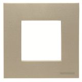 Frame 1-gang / 2-modules - IP44 - Champagne