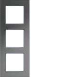 Cover frame 3-way vertical, A.8, stainless steel