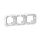 PLEXO 3 GANG HORIZONTAL AND VERTICAL FLUSH MOUNTING SUPPORT FRAME - WHITE
