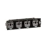 Compact 2P+T pre-wired standard Franco-Belgian quadruple socket