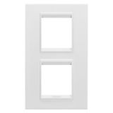 LUX INTERNATIONAL PLATE - IN METAL - 2+2 MODULES VERTICAL - MONOCHROME SATIN WHITE - CHORUSMART