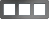 Cover frame 3-way horizontal, C.8, stainless steel
