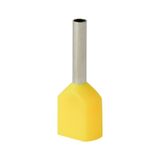Double insulated sleeve terminal HI 2x0.5/8-zo yellow, Al/Cu
