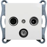 Pass-through RTV-SAT socket-white