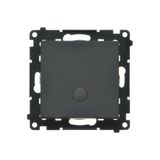 Two-way switch with LED backlight without symbol, 10AX, black matt