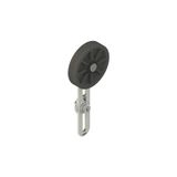 Adjustable lever with rubber roller, 50 mm diameter