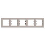 Asfora-horizontal 5-gang frame-bronze